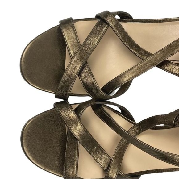 Cole Haan Gold Strappy Heeled Sandals 9B - Picture 5 of 11